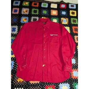 Dodge Ram Motorsports Red Button Down Shirt Long Sleeve Size Men's Large Mopar